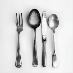Cutlery. Set. Spoon fork knife. serving. For your design. Isolated