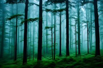 Obraz premium a rainy forest