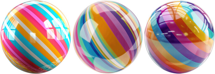 Fototapeta premium set of Inflatable swimming beach volleyball balls, cut out