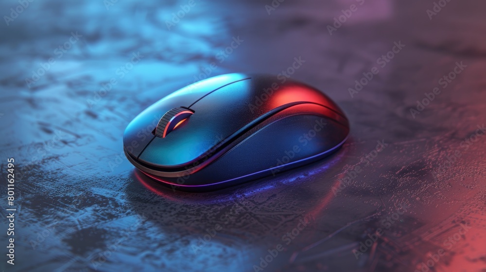 Poster computer mouse on a digital background.
