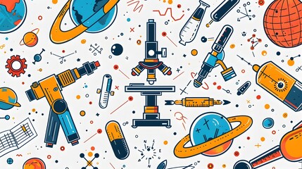 Doodled STEM Promotion Banner: Inspiring Learning, Innovation, and Technology