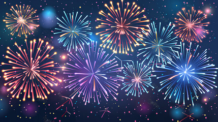 Fototapeta premium beautiful fireworks celebration