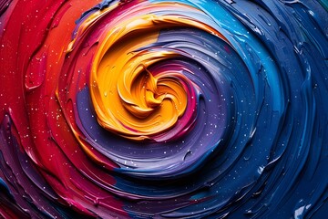 Dynamic Paint Swirl: A Radiant Expression of Swirling Color and Form