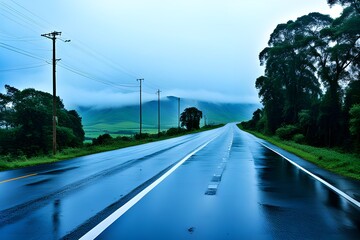 Fototapeta premium a rainy road
