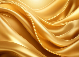 Shiny smooth golden luxury fabric background