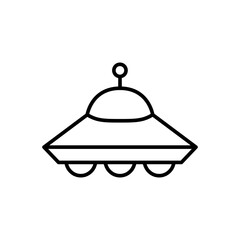 UFO outline icons, minimalist vector illustration ,simple transparent graphic element .Isolated on white background