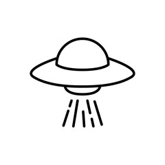 UFO outline icons, minimalist vector illustration ,simple transparent graphic element .Isolated on white background