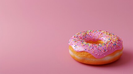 Donut on Colored Background for Advertising
