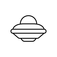 UFO outline icons, minimalist vector illustration ,simple transparent graphic element .Isolated on white background
