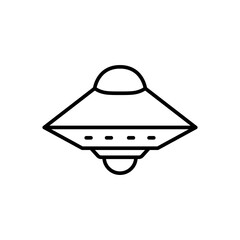UFO outline icons, minimalist vector illustration ,simple transparent graphic element .Isolated on white background