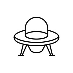 UFO outline icons, minimalist vector illustration ,simple transparent graphic element .Isolated on white background