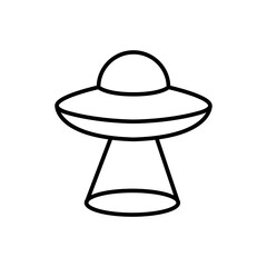 UFO outline icons, minimalist vector illustration ,simple transparent graphic element .Isolated on white background