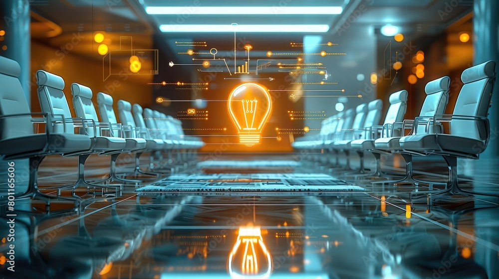 Poster developing a financial strategy for technology innovation. generative ai.