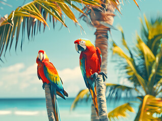 parrot on the beach