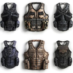 bulletproof vest isolated on white background, AI Generative