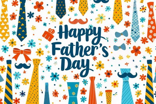 Father's day card featuring a vibrant tie design.
