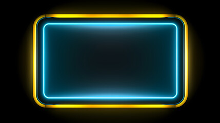 Fototapeta premium Neon glowing rectangular frame for product display