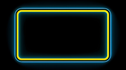 Neon glowing rectangular frame for product display