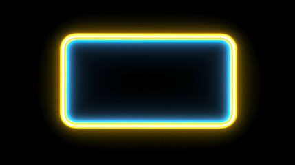 Neon glowing rectangular frame for product display