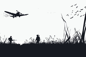 Second World War isolated vector style