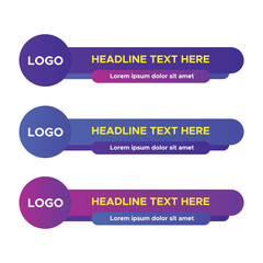 Lower third tv header  headline and news bars.