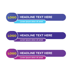 Lower third tv header  headline and news bars.