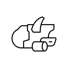 Spaceship outline icons, minimalist vector illustration ,simple transparent graphic element .Isolated on white background