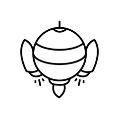 Spaceship outline icons, minimalist vector illustration ,simple transparent graphic element .Isolated on white background