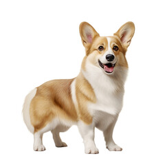 Cheerful Welsh Corgi Standing Isolated on transparent