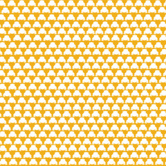 White frog repeat on an orange background.