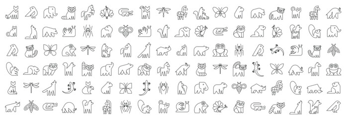 Fototapeta na wymiar Animals logos collection. Animal logo set. Icon design 