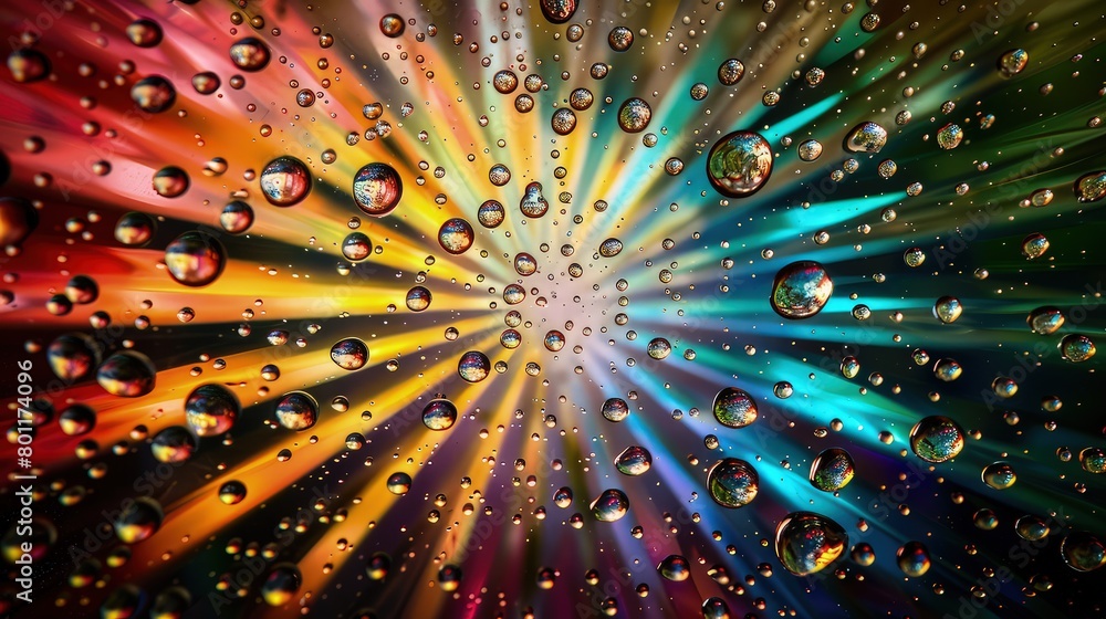 Canvas Prints a dynamic abstract composition where a radial burst of rainbow colors forms an ethereal background f