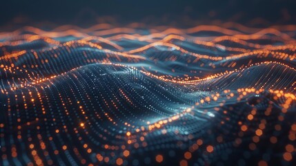 Abstract data technology background: connecting dots and lines in 3d rendering (4k)