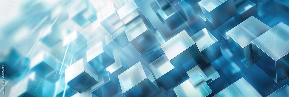 Poster abstract cubic medical science and digital technology ai generated background