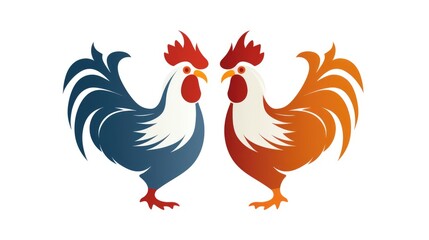 rooster isolated on white background