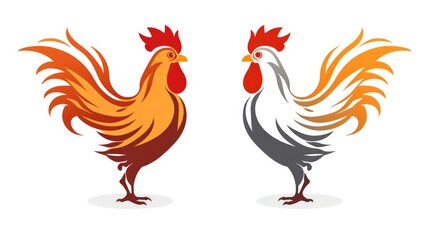 rooster isolated on white background