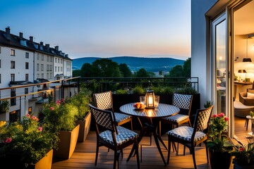 evening on terrace