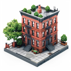 Isometric view of New Yorker house