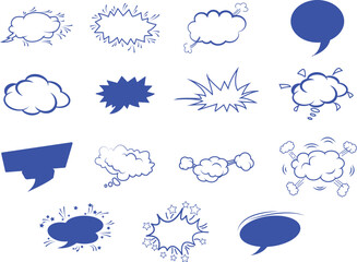 Set Of Speech Bubbles comic bubbles and elements set   Vector illustration, vintage design, pop art style.