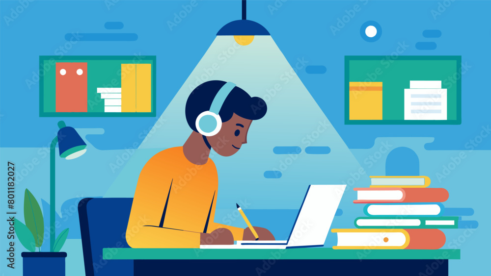 Poster in a brightly lit quiet room a student with adhd takes their exam in a separate location from the re
