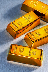 Gold bars. Security money, economy, deposit of gold, investment in gold.