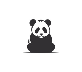 Panda icon. Vector illustration of a panda on a white background.