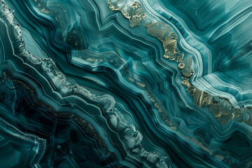 Dark teal alcohol ink ripples, simulating agate's natural patterns in high definition