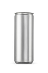 250ml clean aluminum beverage drink soda slim can isolated. Transparent PNG image.