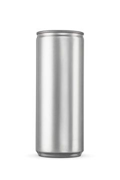 250ml clean aluminum beverage drink soda slim can isolated. Transparent PNG image.