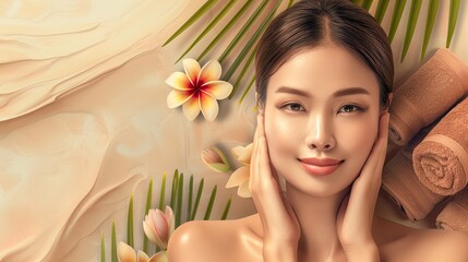 Obraz na płótnie Canvas Relaxing Massage For Woman In Spa Salon Generative AI