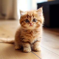 Fototapeta premium A cute, cuddly brown kitten