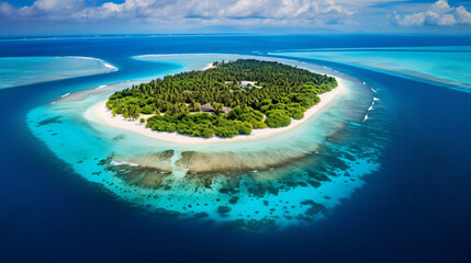 Aerial view of Komandoo island - obrazy, fototapety, plakaty
