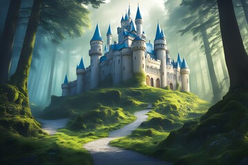 fairytale castle in forest