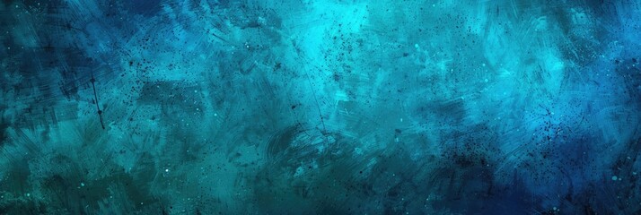 Abstract turquoise and teal textured background. Acrylic painting with brush strokes and texture.